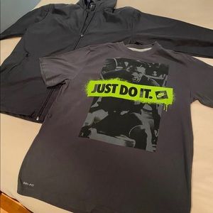 Men's Medium Running Bundle: Windbreaker & Vintage Bo Jackson T-Shirt